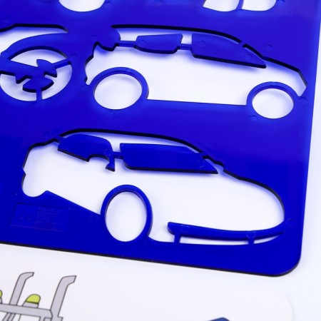 Stencil for kids "Transport" with coloring-1