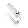 Luazon Lighting network filter, 4 sockets, 0.5 m, 2200 W, 3 x 0.75 mm2, 10 A, 220 V, white