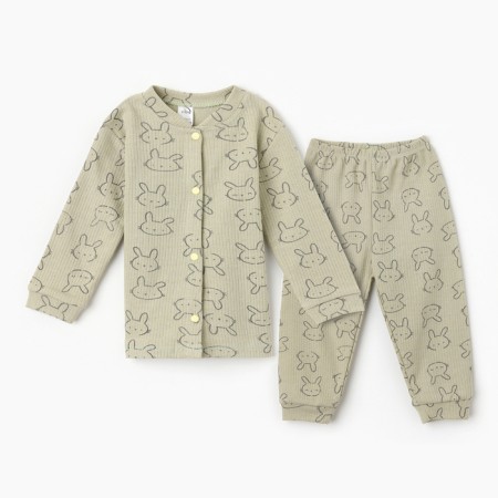 Kit for children (longshit, pants), olive color, height 98 cm