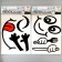 Plastic sticker on a closet/refrigerator "Muzzle" mix 53x33 cm