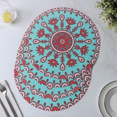 Set of serving napkins on the table “Collie”, 4 pcs, d = 38 cm, turquoise color-2