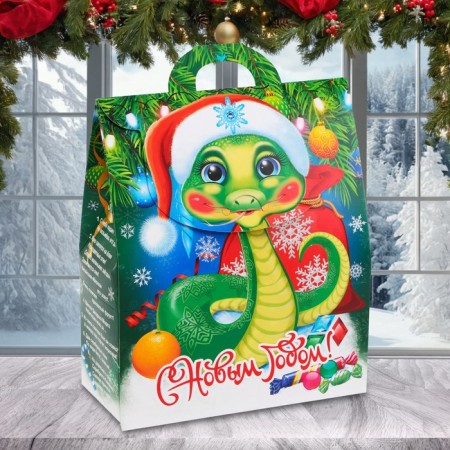 Gift box New Year's snake-bog 26.1 (30.1) x 22 x 10 cm