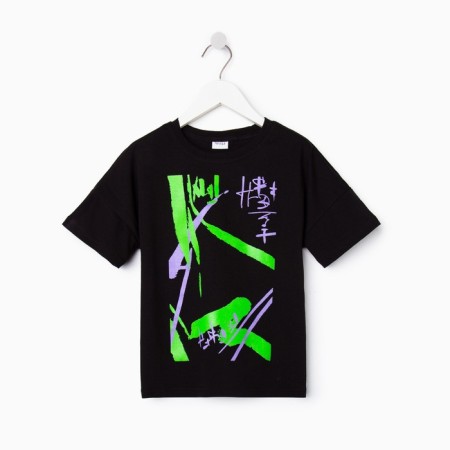 T -shirt Children's Minaku Graffiti, black color, height 110