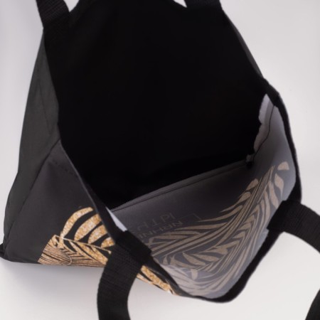 Bag-shop leaves without lightning, without lining, black color-5