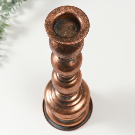 Summary Metal for 1 candle "Ermet" aged bronze 13.5x13.5x43.5 cm-2