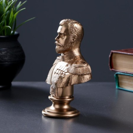 Bust Nicholas II bronze 6x14x6cm-5