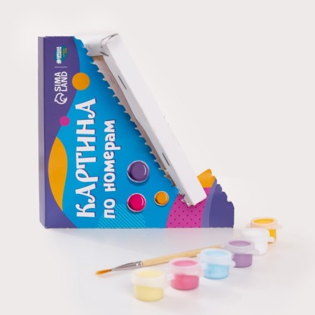Picture on numbers for children on the stand "Cute Zaychat", 15 x 15 cm-5