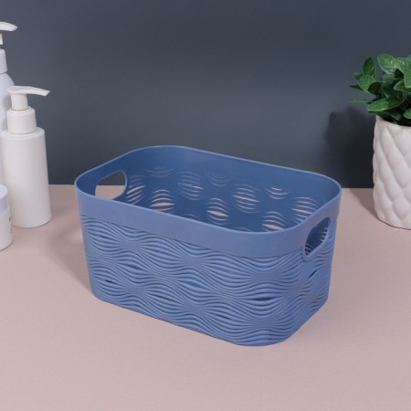 Organizer for storage "Wave", with handles, 1 section, 19.5 × 12.5 × 9.2 cm, color mix-2