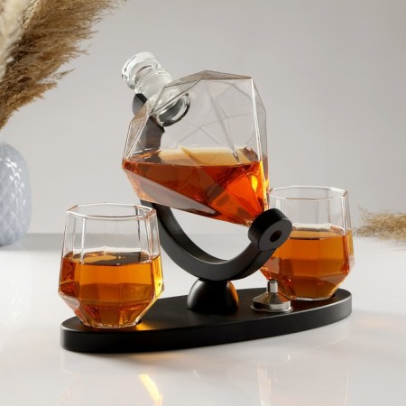 Mini -bar Rubin, on a stand, skeleton - 850 ml, glasses - 300 ml, 28.5 x 11 x 21.5 cm