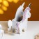 Kashpo wooden 21.5 × 7 × 21 cm unique "unicorn", white pink