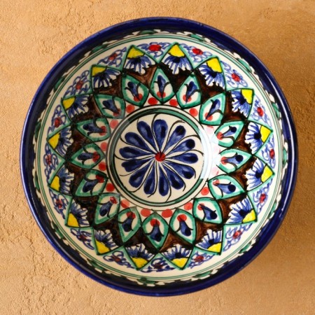 Rishtan ceramics "flowers" 15 cm, small, blue-10