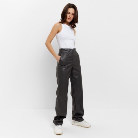 Women's pants (eco -leather) minku: eco leather graphite color, size 46-1