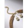 Set 2 objects: earrings, necklace with pearls "Giselle" dense thread, white-golden color, 35 cm