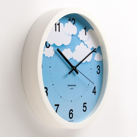 Wall watches, series: children's, "clouds", smooth move, d-30.5 cm-1
