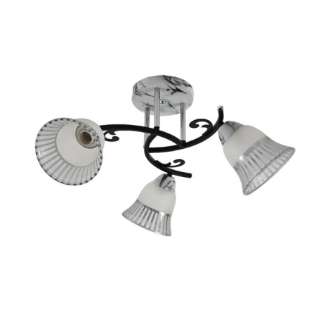 Lamp Ceiling Economic Court 12259/3MR+CR+BK WT+CL, 3x60W, E27, 28x49x49 cm, white color
