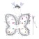 Carnival set "Butterfly", 3 objects: wings, rim, rod, silver color