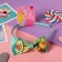 Hair cap "Friendly avocadics" double bow, 0.5 cm, green