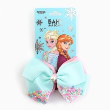 Outlet. Hair bow on a hairpin, 12.5 cm, cold heart