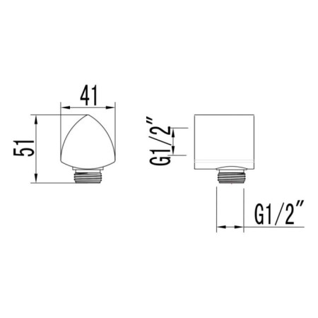 Shower hose connection Lemark LM3583C, 41 x 51 mm, chrome-1