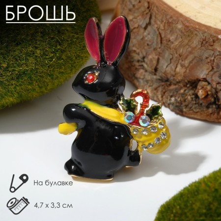 Brooch "Hare" traveler, color in gold