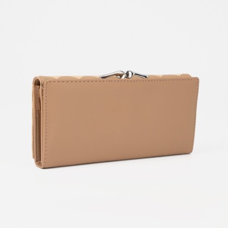 Women's wallet on magnets, beige color-1
