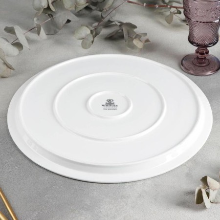 Porcelain dish for pizza Wilmax, d = 35.5 cm, white color-3