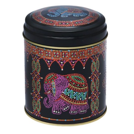 Bank with a lid for bulk "Indian Elephant", 800 ml, 9.9 × 11 cm, round, Mix drawing-2