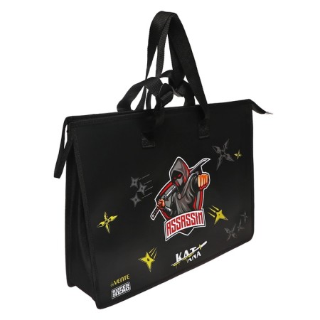 A3 folder with handles, plastic, lightning from above, Devente Superhero, 467 x 338 x 100 mm, inner pocket-4