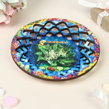 The plate of the candy "March 8, the valley", 19.5x19.5 cm-1