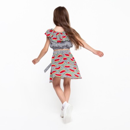 Suit for girls, white color, height 128 cm-4