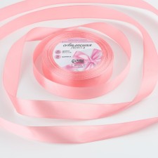 Satin tape, 20 mm × 23 ± 1 m, color pink peach No. 66