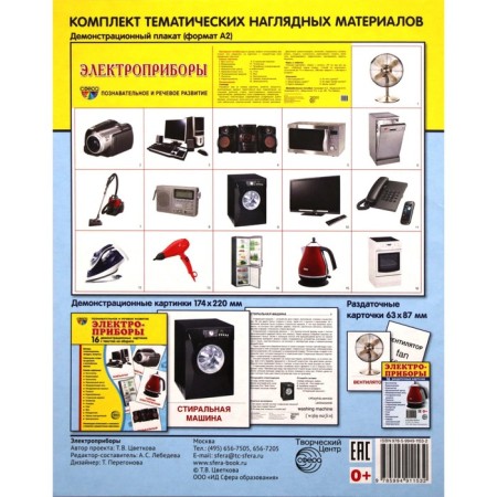 Demonstration pictures. Electric appliances. 16 demonstration pictures with text. 174x220 mm-4