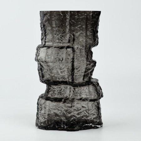 Mounter Black Flowers Vase of Black Glass 25 × 15.5 × 15.5 cm