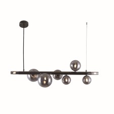 Светильник подвесной Indigo, 11026/8PL Black. 8х28Вт, G9, 1000х275х300/1480 мм, цвет дымчатый