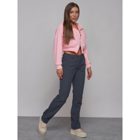 Sports female trousers, size 42, dark gray color-2