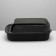 Toilet with transparent sides with a scoop and filter, 50 x 34 x 18 cm, black