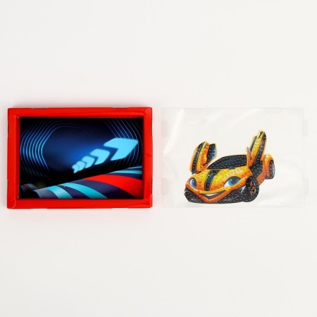 Diamond mosaic in the frame for children "Racing Machine"-3