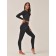 Crop Top female with long sleeves Crop Top Manica Lunga, size 48, black color