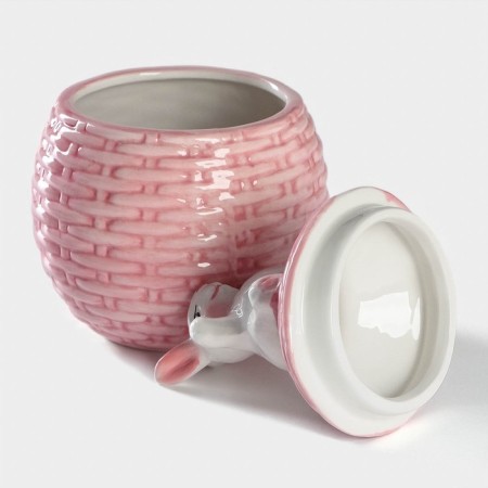 Sugar tower "Bunny", 650 ml, pink color-2