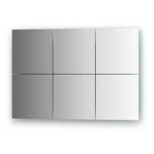 Mirror tiles with fake 10 mm, - set 6 pcs square 20 x 20 cm, silver EvoForm