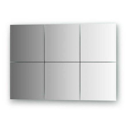 Mirror tiles with fake 10 mm, - set 6 pcs square 20 x 20 cm, silver EvoForm