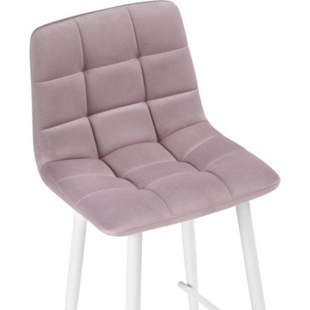 Baric stool for metal/velor, white/pink 43x42x93 cm-4