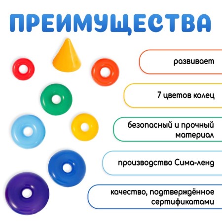 Pyramid, developing tasks, 7 rings with a cone-1