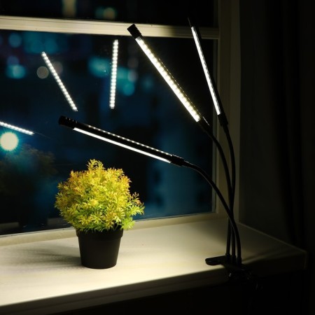 LED phytoslight, 27 W, 250 mm, IP66, 5 V, USB, full spectator, clothespin, timer