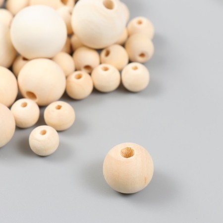 Set of wooden unpainted beads MIX-1 (10.15.18 mm) 30g-1