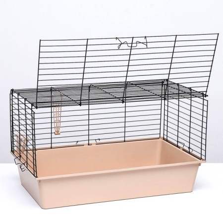 A cell for rabbits, guinea pigs "Pigger" No. 4 folding, 80 x 50 x 47 cm, beige-5
