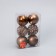 Set of balls plastic D-8 cm, 6 pcs "openwork overflow" brown