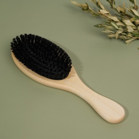 Comb with bristles, 22 × 7 cm, beige color/black-1