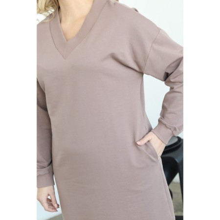 Women's dress, size 48, beige color-8