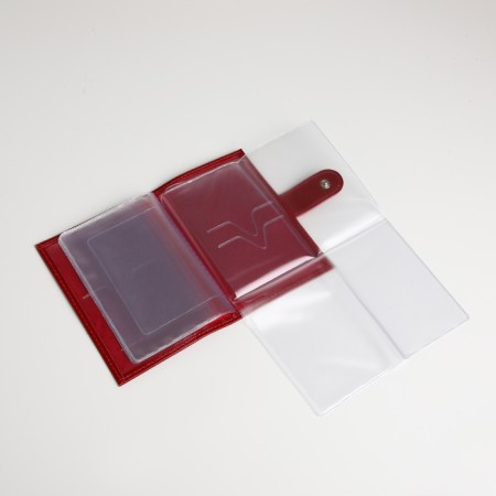 Cover for auto documents on the button, textura, red color-6